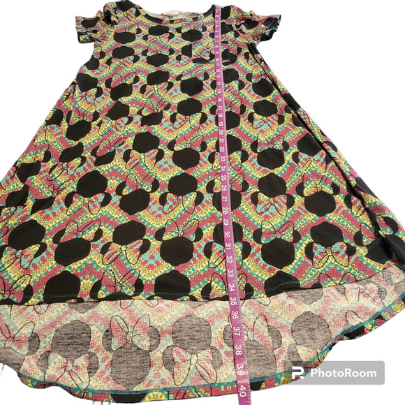 Lularoe Carly Disney Minnie Mouse Womens XXS Chevron Pattern High-Lo Swing Dress - Picture 6 of 9